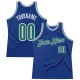 Custom Royal Kelly Green-White Authentic Throwback Basketball Jersey