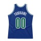 Custom Royal Kelly Green-White Authentic Throwback Basketball Jersey