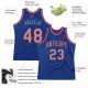 Custom Royal Silver Gray-Red Authentic Throwback Basketball Jersey