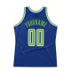 Custom Royal Neon Green-White Authentic Throwback Basketball Jersey