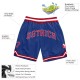 Custom Royal Red-White Authentic Throwback Basketball Shorts