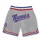 Custom Silver Gray Royal-Red Authentic Throwback Basketball Shorts