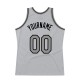 Custom Silver Gray Dark Gray-Black Authentic Throwback Basketball Jersey