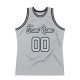 Custom Silver Gray Silver-Black Authentic Throwback Basketball Jersey