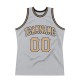 Custom Silver Gray Old Gold-Black Authentic Throwback Basketball Jersey