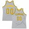 Custom Silver Gray Gold-Black Authentic Throwback Basketball Jersey