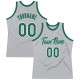 Custom Silver Gray Kelly Green-White Authentic Throwback Basketball Jersey