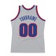 Custom Silver Gray Royal-Red Authentic Throwback Basketball Jersey