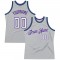 Custom Silver Gray White-Purple Authentic Throwback Basketball Jersey