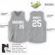 Custom Silver Gray White V-Neck Basketball Jersey