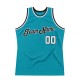 Custom Teal White-Black Authentic Throwback Basketball Jersey