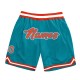 Custom Teal Orange-White Authentic Throwback Basketball Shorts