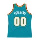 Custom Teal White-Gold Authentic Throwback Basketball Jersey