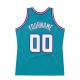 Custom Teal White-Purple Authentic Throwback Basketball Jersey