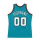 Custom Teal White-Orange Authentic Throwback Basketball Jersey