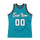 Custom Teal White-Orange Authentic Throwback Basketball Jersey