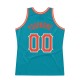 Custom Teal Orange-Silver Gray Authentic Throwback Basketball Jersey