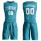 Custom Teal White Round Neck Suit Basketball Jersey