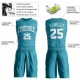 Custom Teal White Round Neck Suit Basketball Jersey