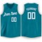 Custom Teal White V-Neck Basketball Jersey