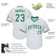 Custom White Kelly Green Authentic Throwback Rib-Knit Baseball Jersey Shirt