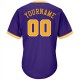 Custom Purple Gold-White Authentic Throwback Rib-Knit Baseball Jersey Shirt