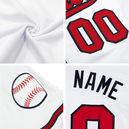 Custom White Navy-Orange Authentic Throwback Rib-Knit Baseball Jersey Shirt