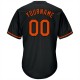 Custom Black Orange-Black Authentic Throwback Rib-Knit Baseball Jersey Shirt