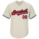 Custom Cream Red-Navy Authentic Throwback Rib-Knit Baseball Jersey Shirt