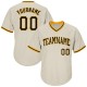 Custom Cream Black-Gold Authentic Throwback Rib-Knit Baseball Jersey Shirt