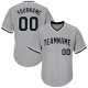 Custom Gray Black-White Authentic Throwback Rib-Knit Baseball Jersey Shirt