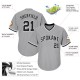 Custom Gray Black-White Authentic Throwback Rib-Knit Baseball Jersey Shirt