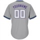 Custom Gray White-Purple Authentic Throwback Rib-Knit Baseball Jersey Shirt