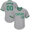 Custom Gray Kelly Green-White Authentic Throwback Rib-Knit Baseball Jersey Shirt