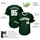 Custom Green White-Cream Authentic Throwback Rib-Knit Baseball Jersey Shirt