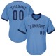 Custom Light Blue Navy Authentic Throwback Rib-Knit Baseball Jersey Shirt