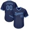 Custom Navy Light Blue Authentic Throwback Rib-Knit Baseball Jersey Shirt