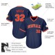 Custom Navy Orange-Gray Authentic Throwback Rib-Knit Baseball Jersey Shirt