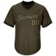 Custom Olive Camo-Black Authentic Salute To Service Throwback Rib-Knit Baseball Jersey Shirt