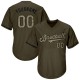 Custom Olive Camo-Black Authentic Salute To Service Throwback Rib-Knit Baseball Jersey Shirt