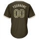 Custom Olive Camo-Cream Authentic Salute To Service Throwback Rib-Knit Baseball Jersey Shirt