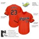 Custom Orange Black-White Authentic Throwback Rib-Knit Baseball Jersey Shirt