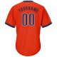 Custom Orange Navy-White Authentic Throwback Rib-Knit Baseball Jersey Shirt