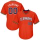 Custom Orange Navy-Gold Authentic Throwback Rib-Knit Baseball Jersey Shirt