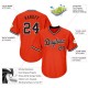 Custom Orange Black-White Authentic Throwback Rib-Knit Baseball Jersey Shirt