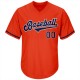 Custom Orange Navy-White Authentic Throwback Rib-Knit Baseball Jersey Shirt