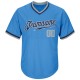 Custom Powder Blue Gray-Navy Authentic Throwback Rib-Knit Baseball Jersey Shirt