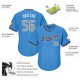 Custom Powder Blue Gray-Navy Authentic Throwback Rib-Knit Baseball Jersey Shirt