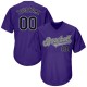 Custom Purple Black-Gray Authentic Throwback Rib-Knit Baseball Jersey Shirt