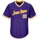 Custom Purple White-Gold Authentic Throwback Rib-Knit Baseball Jersey Shirt